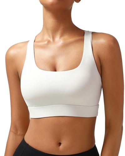 RUNNING GIRL High Impact Sports Bras for Women Scoop Neck.