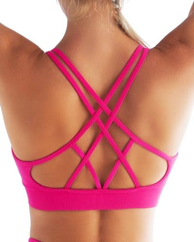 RUNNING GIRL Sports Bras for Women Pack Criss Cross Back.
