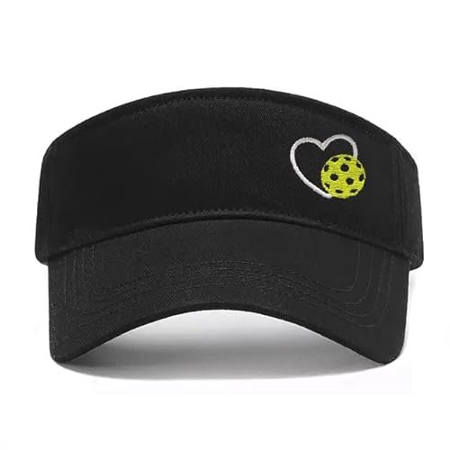 Pickleball Heart Embroidered Adjustable Pickleball Visor,...