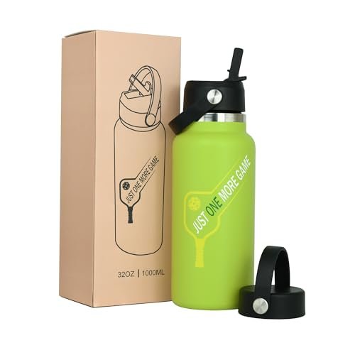 MINYJHZ Pickleball Water Bottle 32 oz, Gifts for Pickleball...