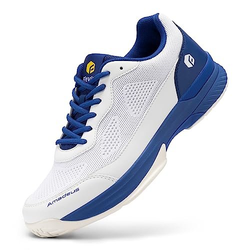 FitVille Wide Pickleball Shoes for Men White Tennis Court...