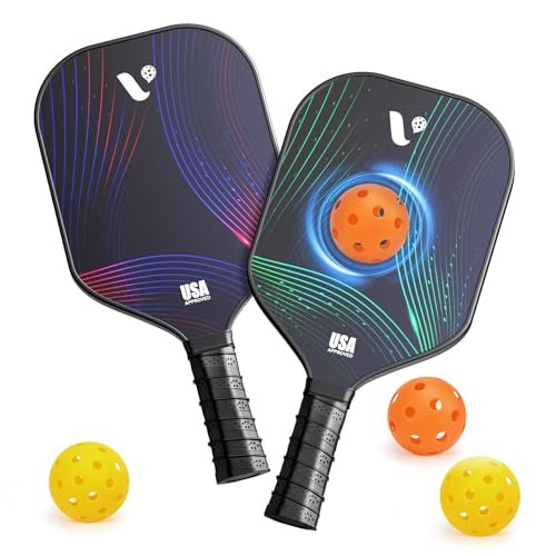 Pickleball Paddles Set of 2, USAPA Approved Fiberglass...