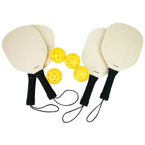 Aoneky Wood Pickleball Paddle Set for Indoor or Outdoor.