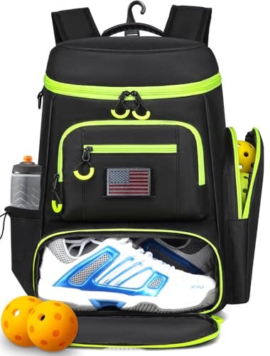 HAMBOLY Pickleball Bag for Men & Women, Large Backpack with