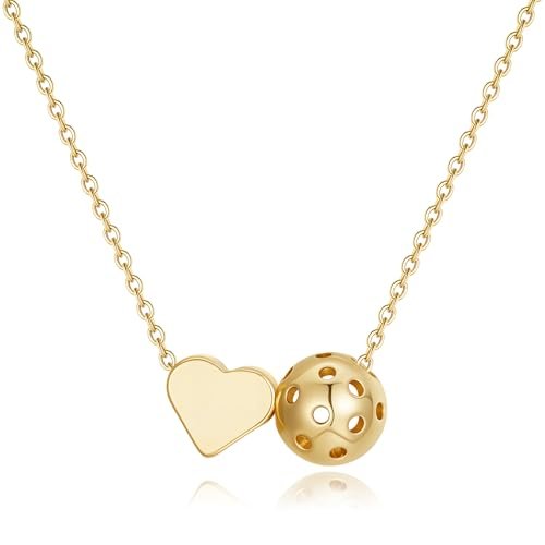 Turandoss Pickleball Necklaces for Women Jewelry Gifts 14K...