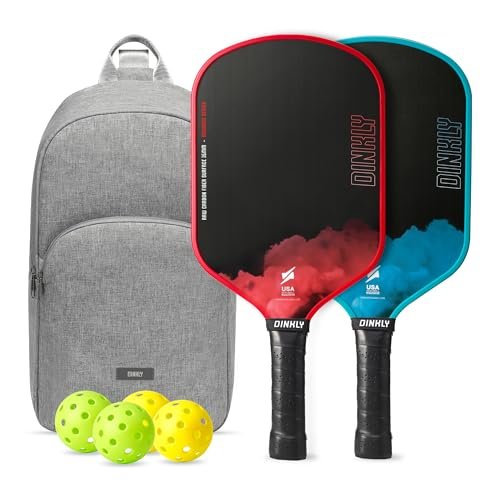 Dinkly Raw Carbon Pickleball Paddles Set of 2 T700