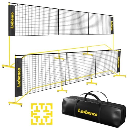 Losbenco Portable Pickleball Net with Wheels - 22FT...