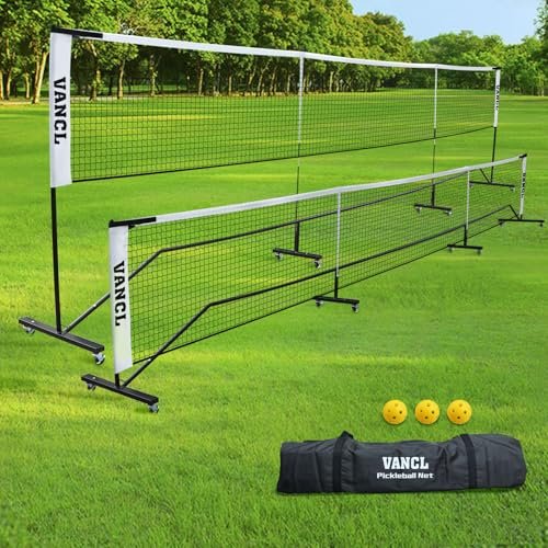 VANCL Pro Pickleball Net Portable with Wheels, 22 Feet...