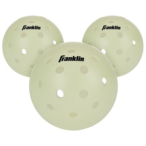 Franklin Sports Glow in The Dark Outdoor Pickleballs 3 Pack