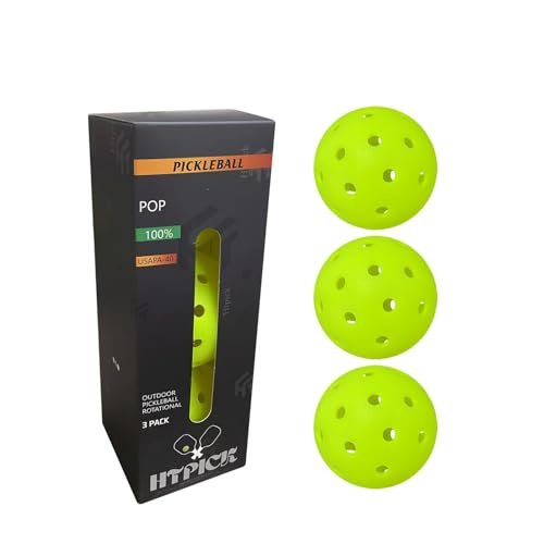 HTPICK 3-Pack Premium Pickleball Balls | Crack-Resistant...