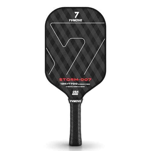 YVmove Pickleball Paddle with T700 Raw Carbon Fiber 16mm...