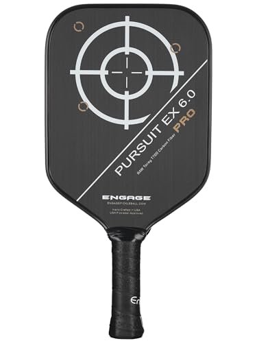 Engage Pursuit Pro EX 6.0 Pickleball Paddle, Raw Carbon Face