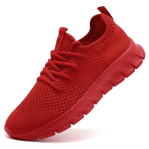 Athletic Shoes Women Running Sneakers Tennis Slip On Gym Red