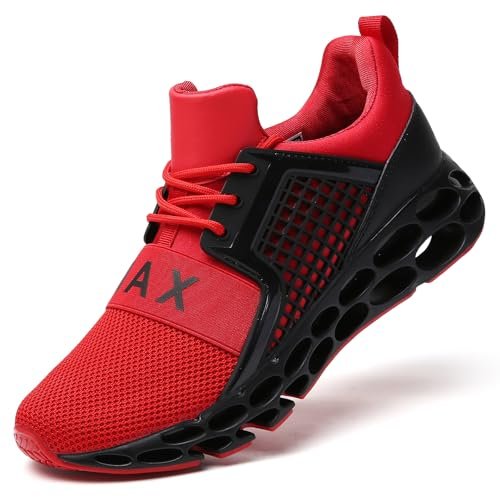 TSIODFO Running Shoes for Women Red Sneakers Slip On Walking