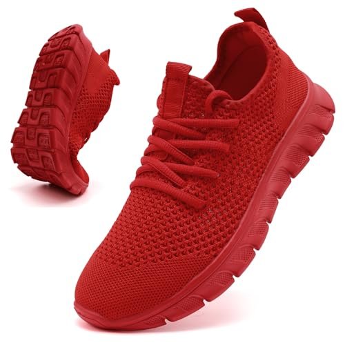 VLHGCG Mens Running Shoes Fashion Red Sneakers Slip on...
