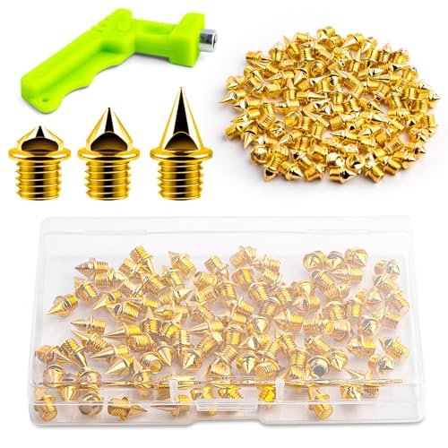 96pcs Track Spikes, 32pcs 1/4in + 32pcs 3/16in, 32pcs 1/8in