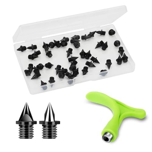 Lejof Carbon Steel Track Spikes, 48 Pcs 1/4 Inch Black