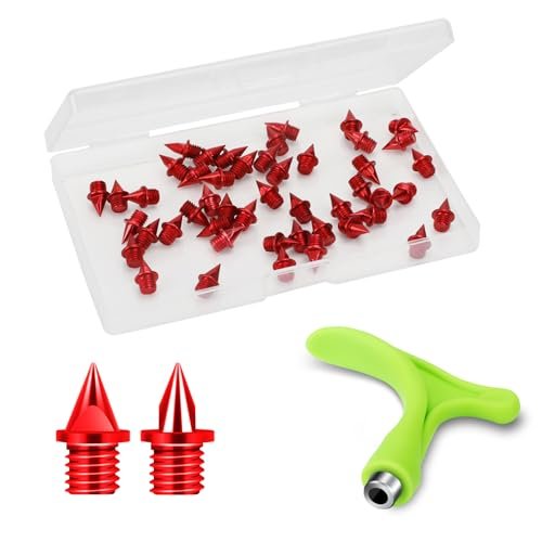 Lejof Carbon Steel Track Spikes, 48 Pcs 1/4 Inch Red