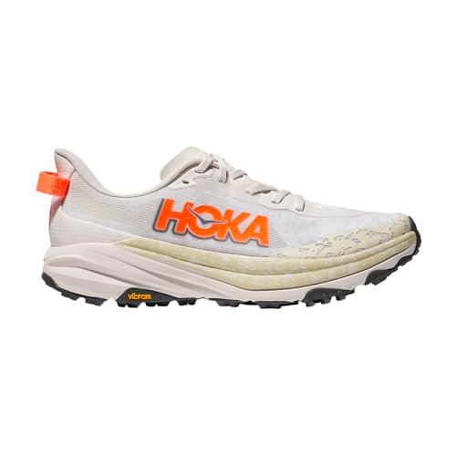 Hoka Men's Speedgoat 6 White/Neon Tangerine 12 Medium