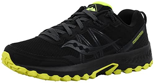 Saucony Men's Excursion Tr14 Black/Slime Trail Running Shoe