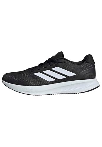 Adidas Men's Run Falcon 5 Wide, Black/White/Black, 10.5