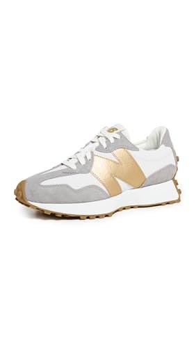 New Balance Women's 327 Sneaker, Grey Matter/Gold Metallic,...