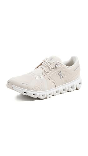 On Women's Cloud 6 Sneakers, Pearl/White, 8 Medium US