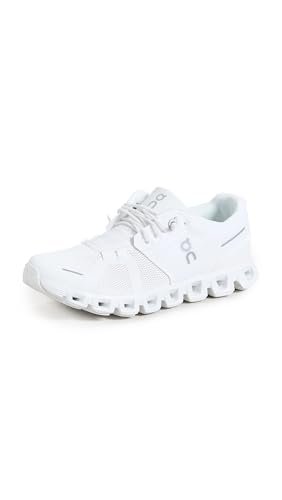 On Women's Cloud 5 Sneakers, All White, 9 Medium US