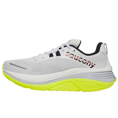 Saucony Men's Hurricane 24 Sneaker, White/Black, 11.5