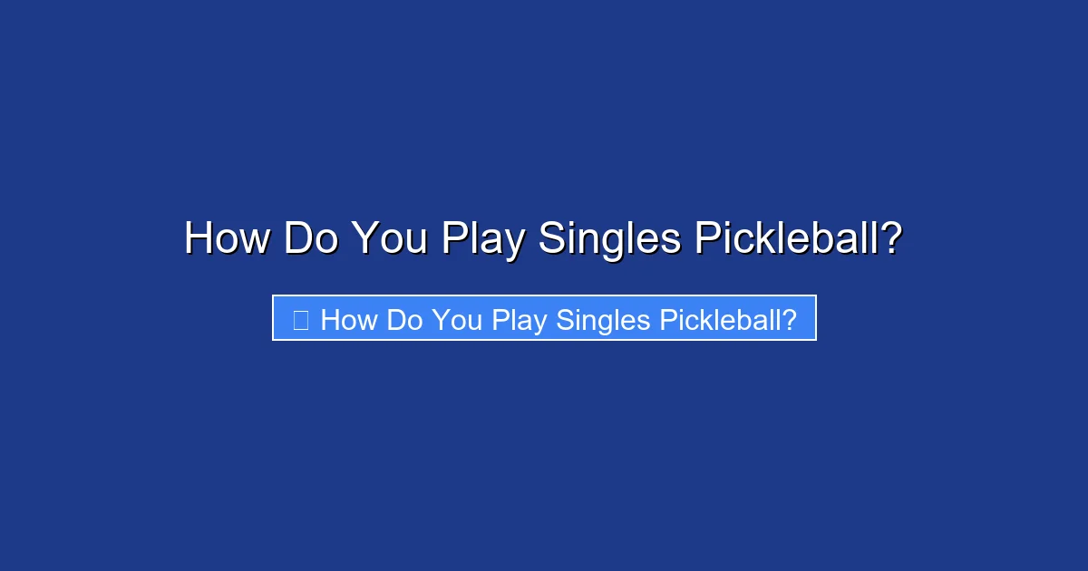 How Do You Play Singles Pickleball?