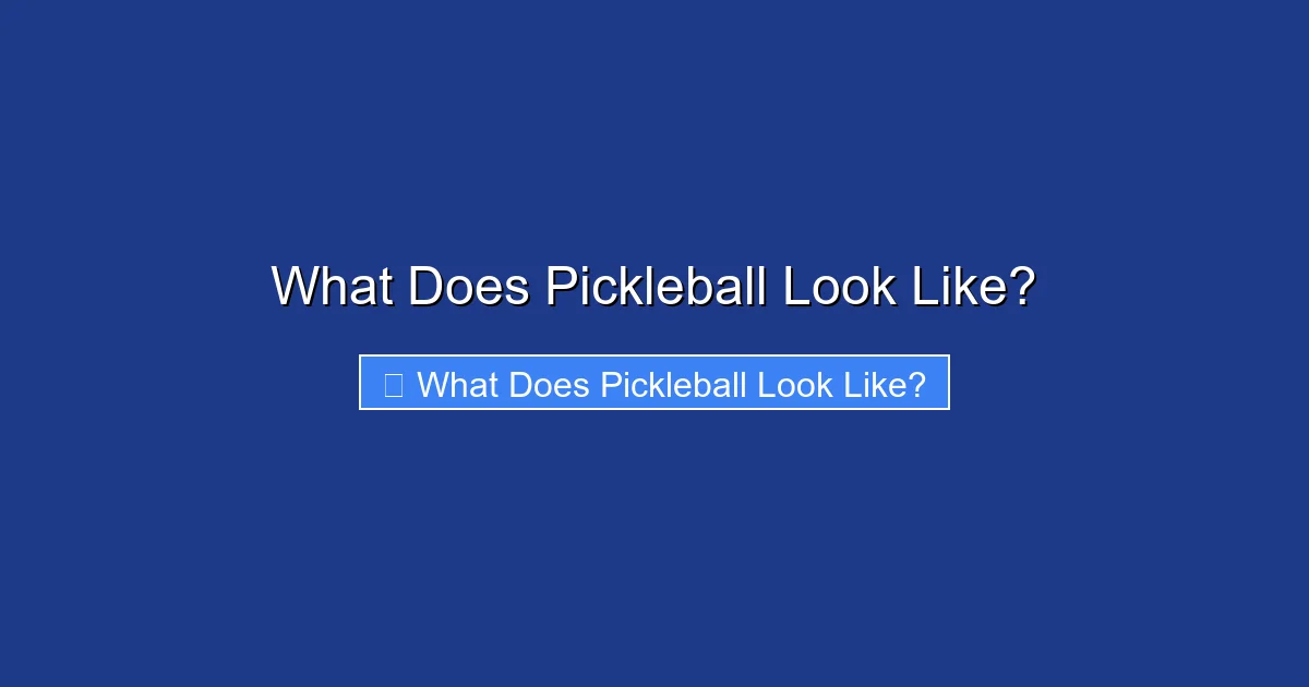 What Does Pickleball Look Like?
