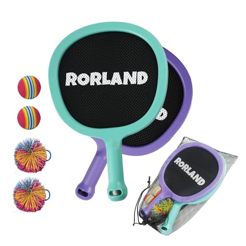 RORLAND Racquet Paddle Bouncy Ball Play Set with 4 Balls