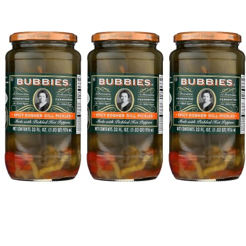 Bubbies Spicy Kosher Dill Pickles, Naturally Fermented,...