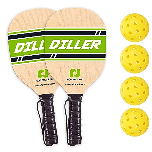 Diller Pickleball Paddle Bundle for 2 Players, with 4 Balls