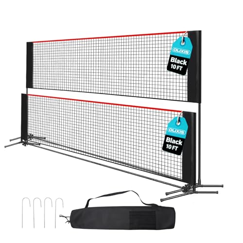 OLIXIS Badminton Net Set, 10FT Wide, 3-5FT Adjustable Height