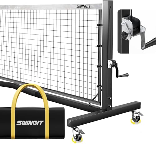 Pro Pickleball Net with Wheels, Hand Crank Tension System