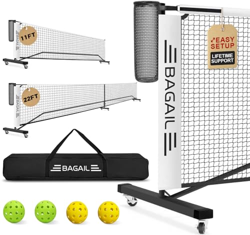 BAGAIL Portable Pickleball Net Set with Wheels, Regulation...