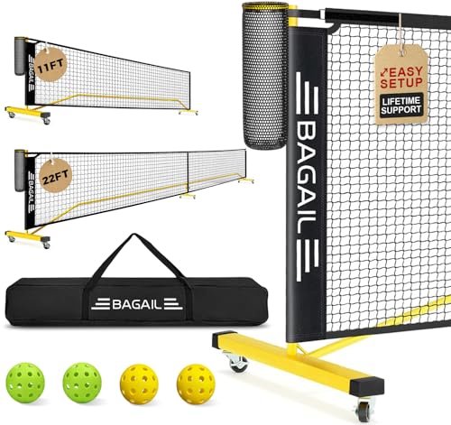 BAGAIL Portable Pickleball Net Set with Wheels, Regulation...
