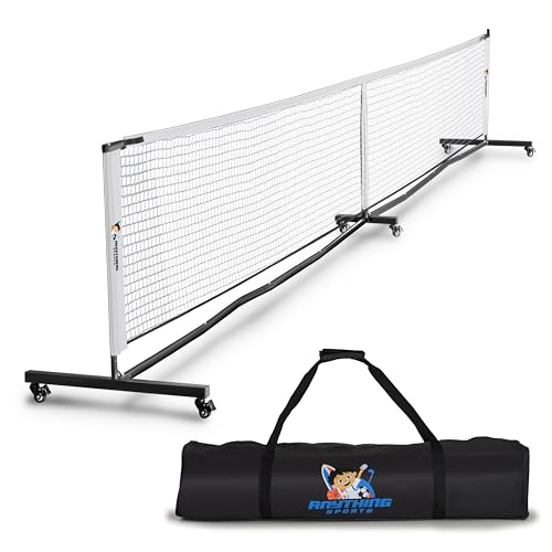 Deluxe Heavy Duty Pickleball Net with Wheels Portable System