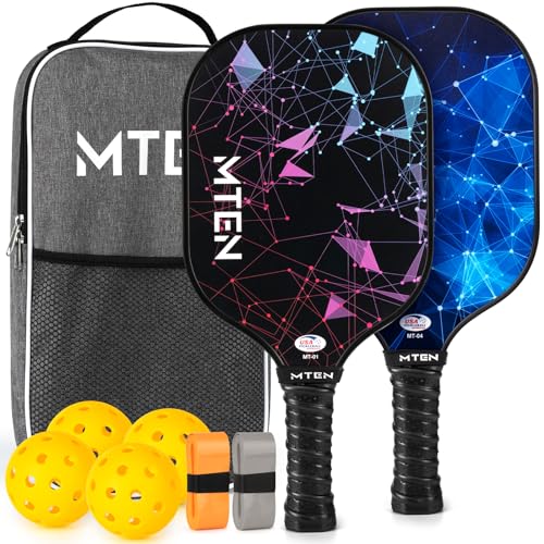MTEN USAPA Approved Pickleball Set of 2 Paddles
