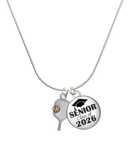 Delight Jewelry Two Tone Pickleball Paddle Silvertone Dome...