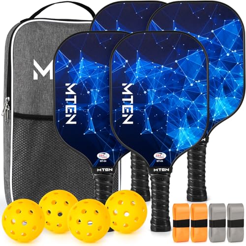 MTEN Pickleball Paddles Set of 4 for Beginners & Pros
