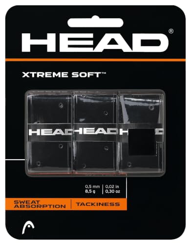 HEAD Xtreme Soft Tennis Racquet Overgrip, 3-Pack, Black