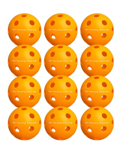 Warping Point Indoor Pickleball Balls, 12 Pack, Orange