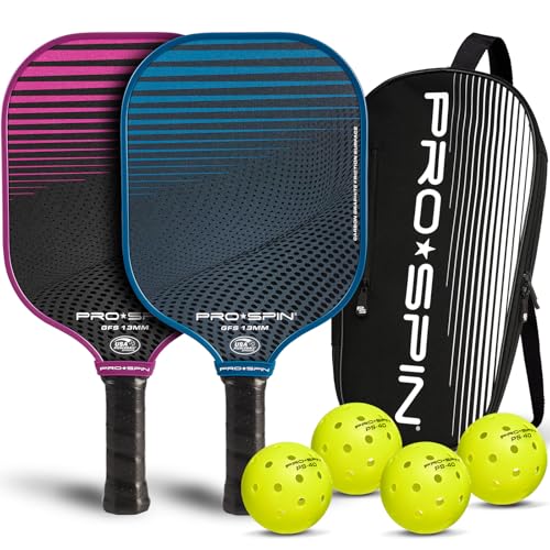 PRO-SPIN Carbon Fiber Pickleball Paddles Set of 2